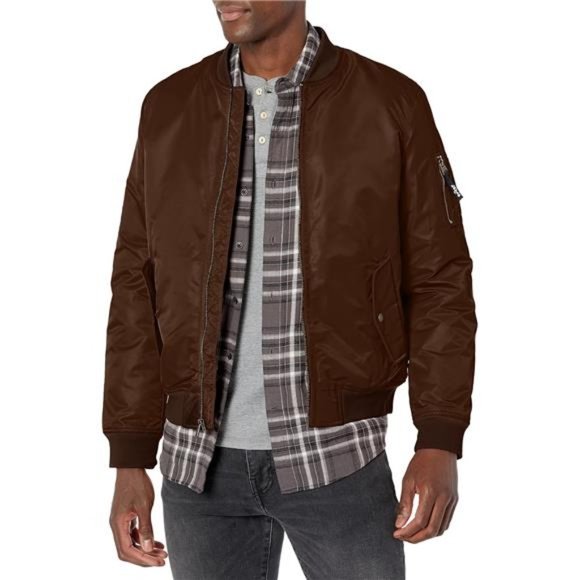 Men's Flight Satin Bomber Jacket - Picture 1 of 7